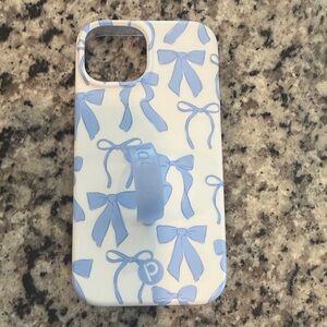 Loopy Case Blue Bow Design Phone Case IPhone 15